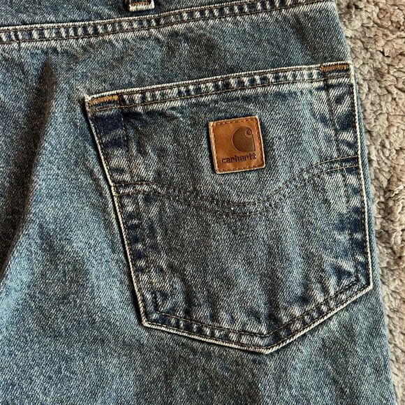 Carhartt Tradition Fit Jeans Mens 40 X 30 Blue Canvas Workwear Dadcore - Picture 15 of 16